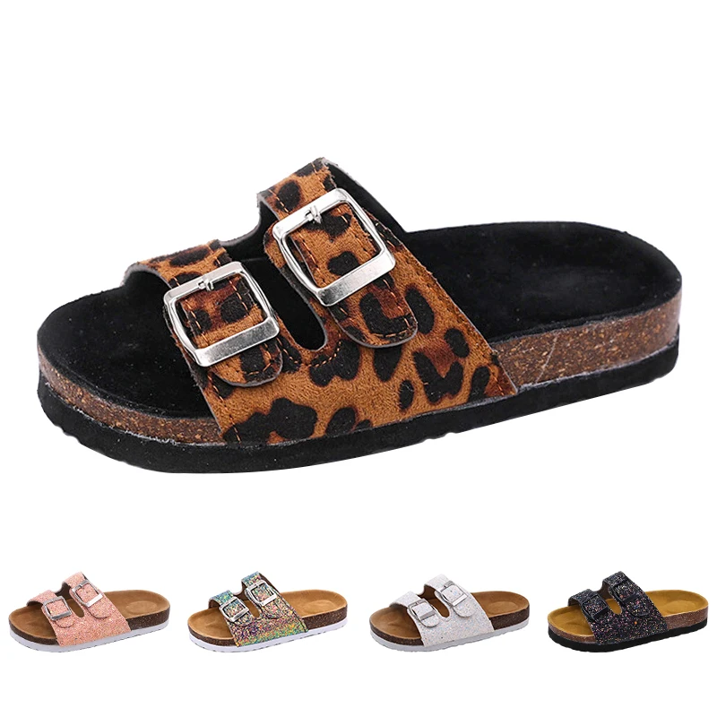 2019 New Kids Slippers Summer Beach Children Cork Sandals Bling Sequins For Family Shoes Leopard Barefoot Flats Girls Slipper 2019 New Kids Slippers Summer Beach Children Cork Sandals Bling Sequins For Family Shoes Leopard Barefoot Flats Girls Slipper