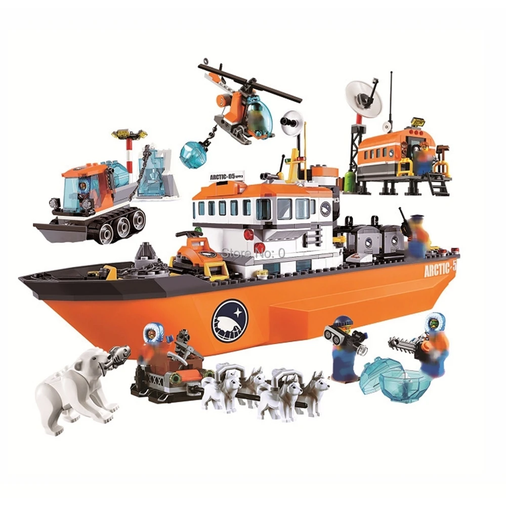 

10443 760pcs city urban arctic icebreaker ship bela 60062 building block Bricks Toy