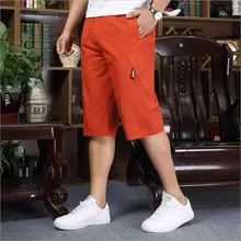 Новые летние мужские повседневные шорты большого размера эластичная резинка на талии свободные шорты хорошего качества мужские хлопковые однотонные шорты Размер 6XL