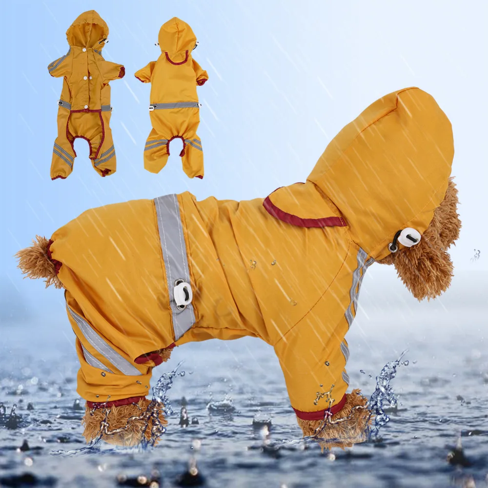 HURRISE Pet Dog Raincoat Waterproof Puppy Dog Rain Coat Jacket Clothes