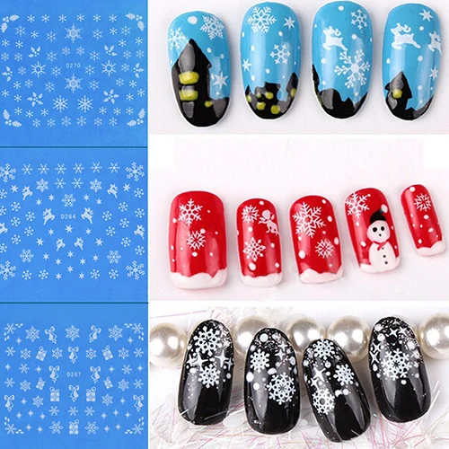 

New 1 Sheet 11 Designs Snow Flower Image DIY Nail Art Tips Stickers Manicure Tools