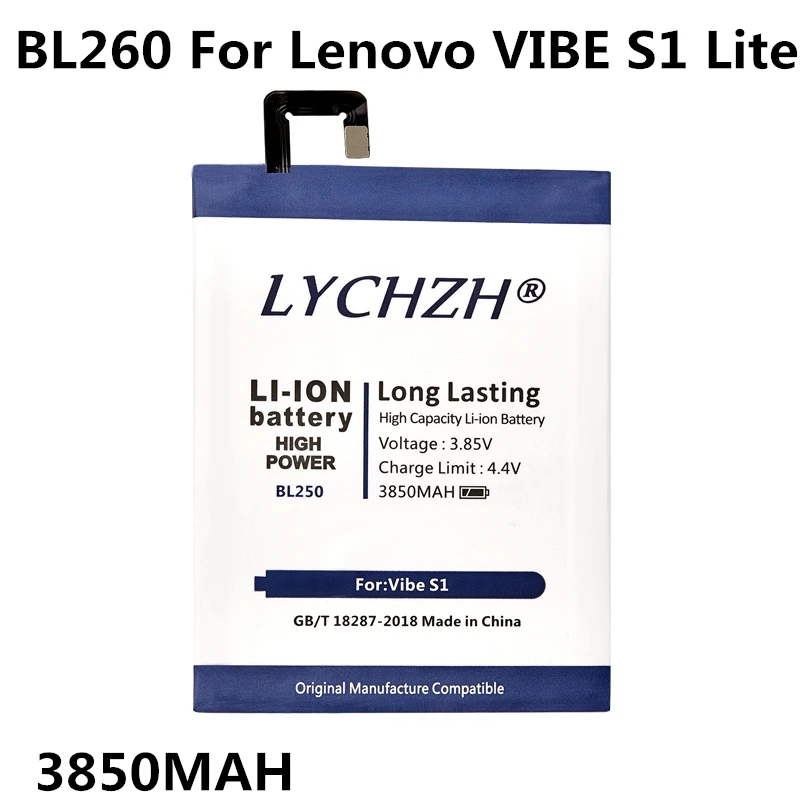 

2018 new Original 3.85V 3850mAh BL250 For Lenovo VIBE S1 S1c50 S1a40 Battery