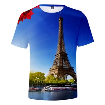 

Eiffel tower t shirt 3D France Paris Tee shirt Men/Women Tshirt 3D Night Of Eiffel Tower Cotton soft T-Shirt Fashion