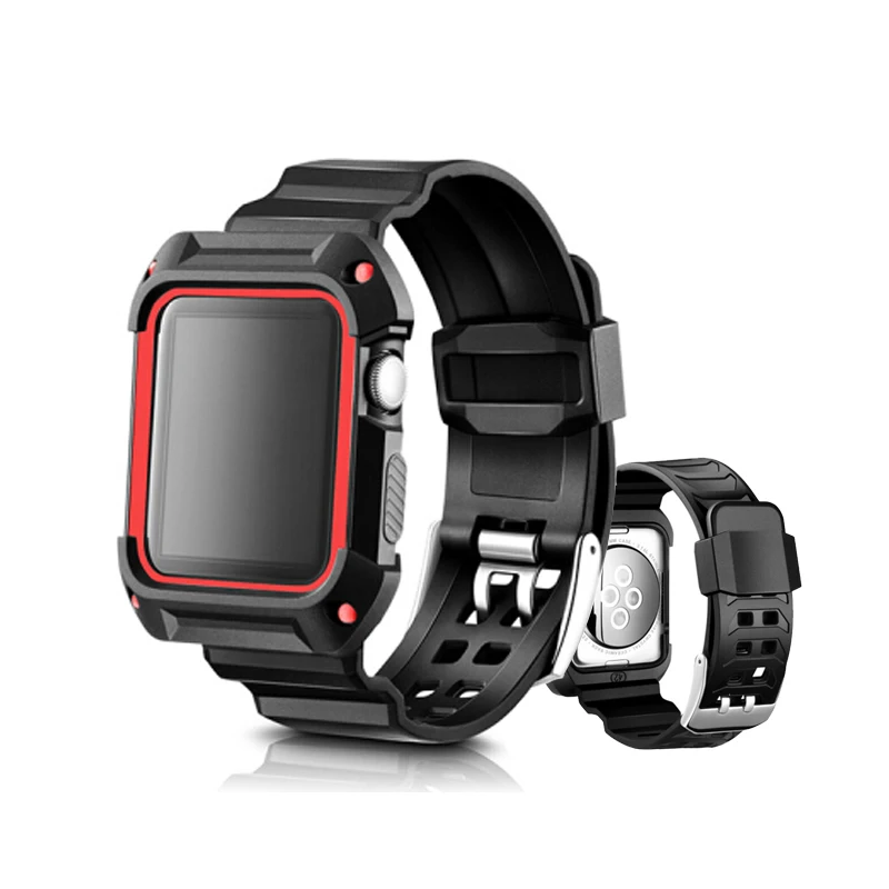 Силиконовый чехол и ремешок для apple watch band 42 мм 38 iwatch series 3/2 резиновый наручных