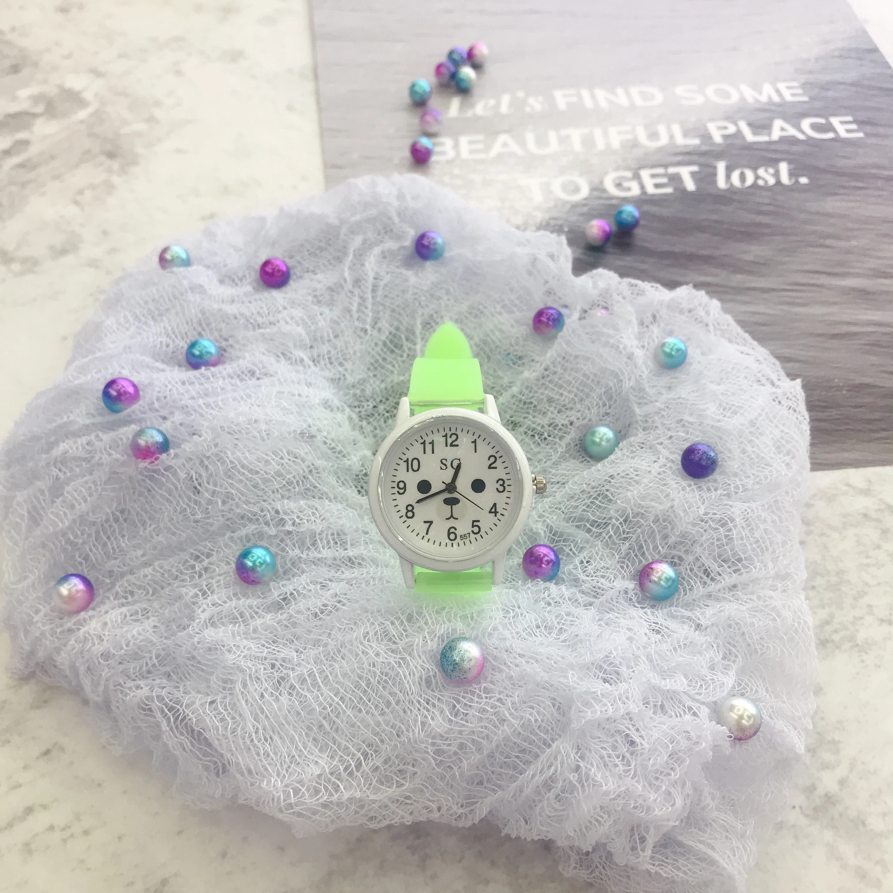 Silica gel color strap lovely simple children's cartoon watch children gifts