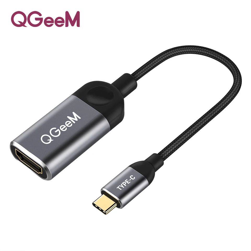 QGEEM USB C к HDMI Кабель-адаптер 4 к 30 Гц тип-c к HDMI для huawei mate 20 macBook pro ipad pro galaxy S9 HDMI USB-C кабель