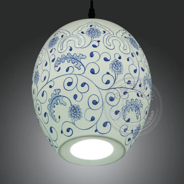 Antique Chinese Restaurant Bedroom Study Lamp Energy Saving Antique Chinese Restaurant Bedroom Study Lamp Energy Saving Painted Blue And White Ceramic Chandelier