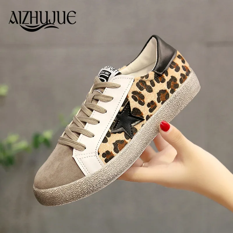 2018 Genuine Leather Leopard Print Women Casual Shoes 2018 Genuine Leather Leopard Print Women Casual Shoes