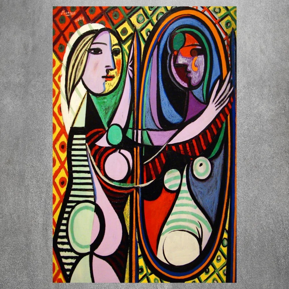

Picasso Women Artwork Modern Poster Art Wall Pictures Silk Fabric Printed Painting Room Decoration Home Decor No Frame