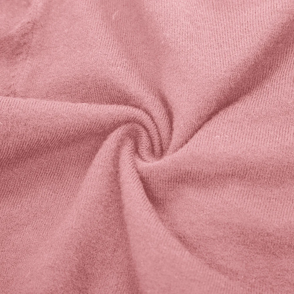 Promo Women's Button Down Knitwear pink black coat 3/4 Sleeve V-Neck Contrast Knitting Coat Cardigan Tops