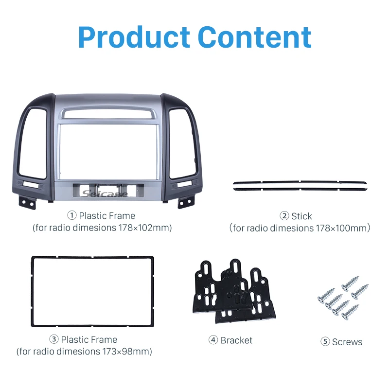 Seicane In Dash 2 DIN Автомобильная стереофоническая панель радио установка рамка Dash ободок отделка комплект для 2006 2007 2008-2012 HYUNDAI SANTAFE