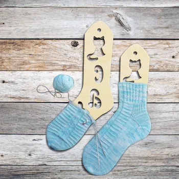 

2pcs Wooden Cute Cat Sock Blocker DIY Craft Favors Wooden Socks Forms Blockers Handmade Knit Socks Form Cats L Gift