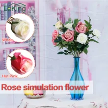 1 голова Искусственные цветы розы растения для дома сад Свадебный букет невесты Вечерние декорирование автомобиля гирлянда