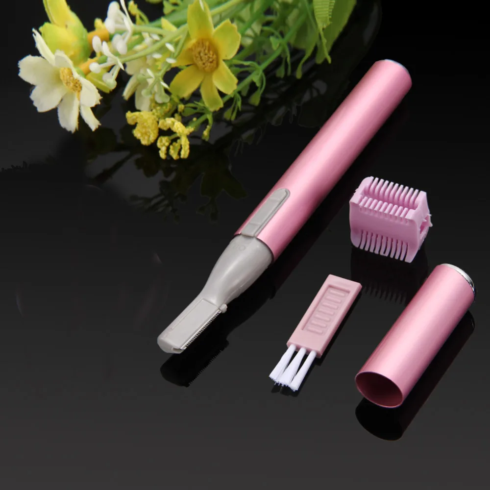Women Pink Portable Electric Eyebrow Face Body Shaver Hair Removal