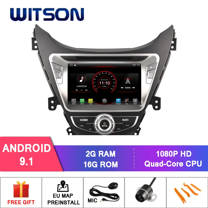 

WITSON QUAD-CORE ANDROID 9.1 CAR DVD PLAYER FOR HYUNDAI ELANTRA 2010-2013 BUILT-IN 8 INCH SCREEN 16GB RAM 2GB ROM TOUCH SCREEN