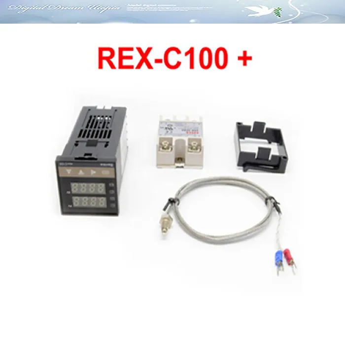 

Digital PID Temperature Controller Thermostat REX-C100 + Max.40A SSR Relay + K Thermocouple Probe,hot