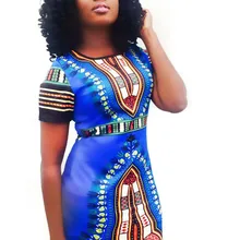 Традиционное Африканское платье с цветочным принтом размера плюс, женские летние платья-карандаш с коротким рукавом, вечерние платья, женская повседневная одежда# YL