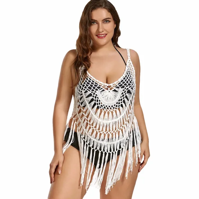 Best Offers Women Tassel Crochet Plus Size Cover-Up Bikini Dress Sexy Bikini Cover Up Summer Robe De Plage Plus Size Dress Best Offers Women Tassel Crochet Plus Size Cover-Up Bikini Dress Sexy Bikini Cover Up Summer Robe De Plage Plus Size Dress