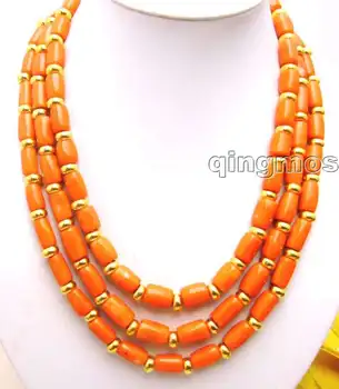 

SALE Big 10-11MM knobble High Quality Natural Pink Coral & GP beads 18-20" 3 Strands NECKLACE-nec5770 Wholesale/retai