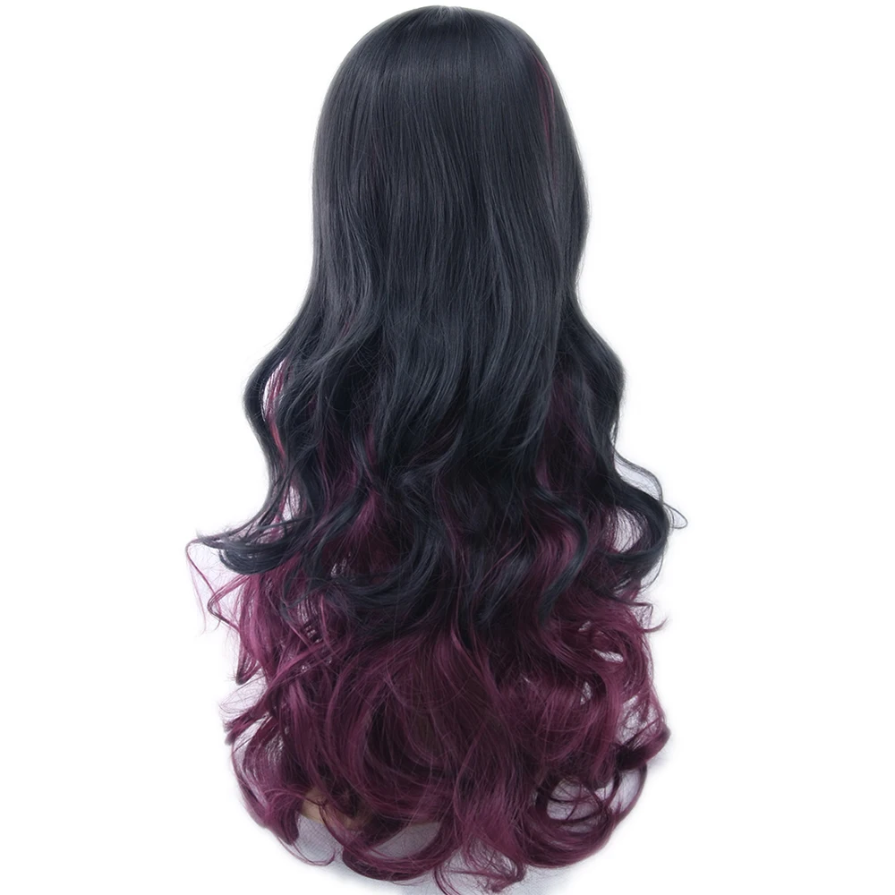 

Soowee 13 Colors Women Hair Ombre Color High Temperature Fiber Wigs Black to Burgundy Synthetic Hair Cosplay Wig Peruca
