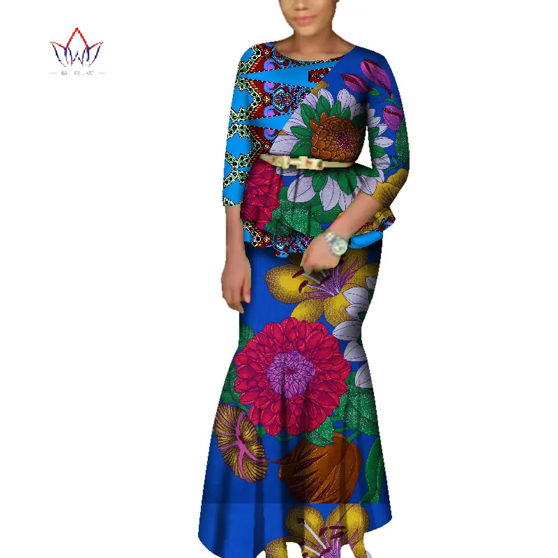 2019 африканские платья для женщин Дашики африканские платья для женщин запястья рукав лодыжки платье Женская африканская одежда BRW WY3713