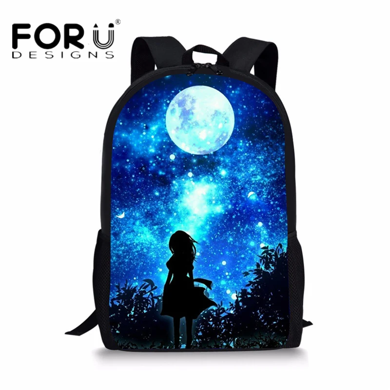 

FORUDESIGNS Galaxy/Universe/wolf School Backpacks for Teenager Girls School Bags Starry Night/Space Star Children Kids Bookbags
