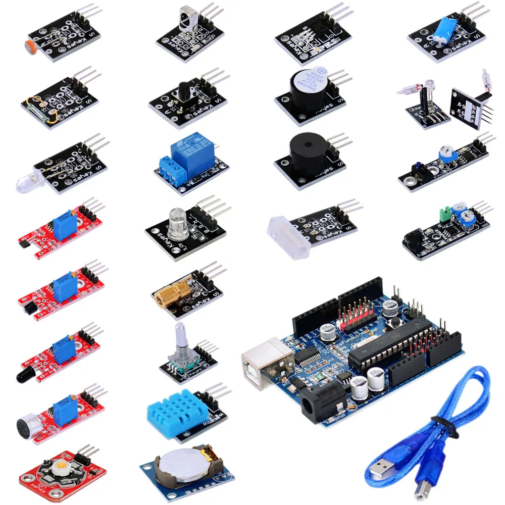 Keyes Arduinos sensor suite 24 датчик начального уровня с ARDUINOs super awesome макетная плата 5 В релейный модуль