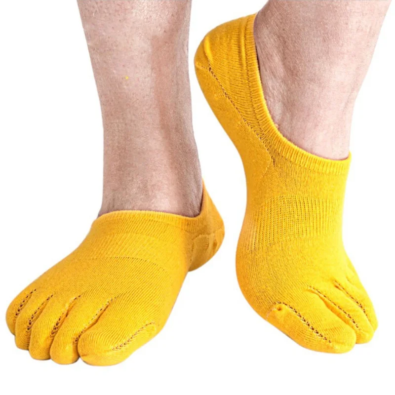 1 пара 6 цветов мужские впитывающие пот досуг на пять пальцев спортивные носки невидимая лодыжка носок носки