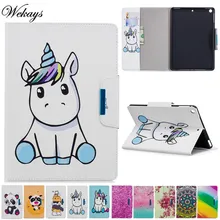 Wekays For Coque Apple New Ipad 9.7 2018 Cartoon Unicorn Leather Fundas Case For IPad 9.7 inch 2017 A1822 A1823 Cover Case Shell