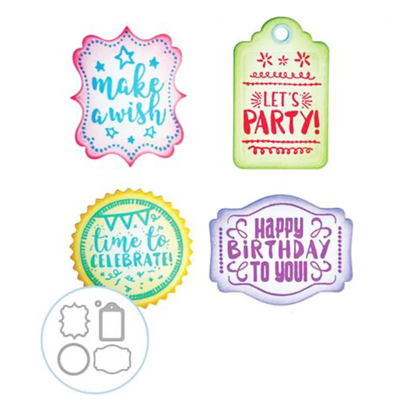 

DiyArts Labels Dies Metal Cutting Dies Mew 2019 for Scrapbooking Card Making Album Embossing Paper Stencil Craft Tag Dies