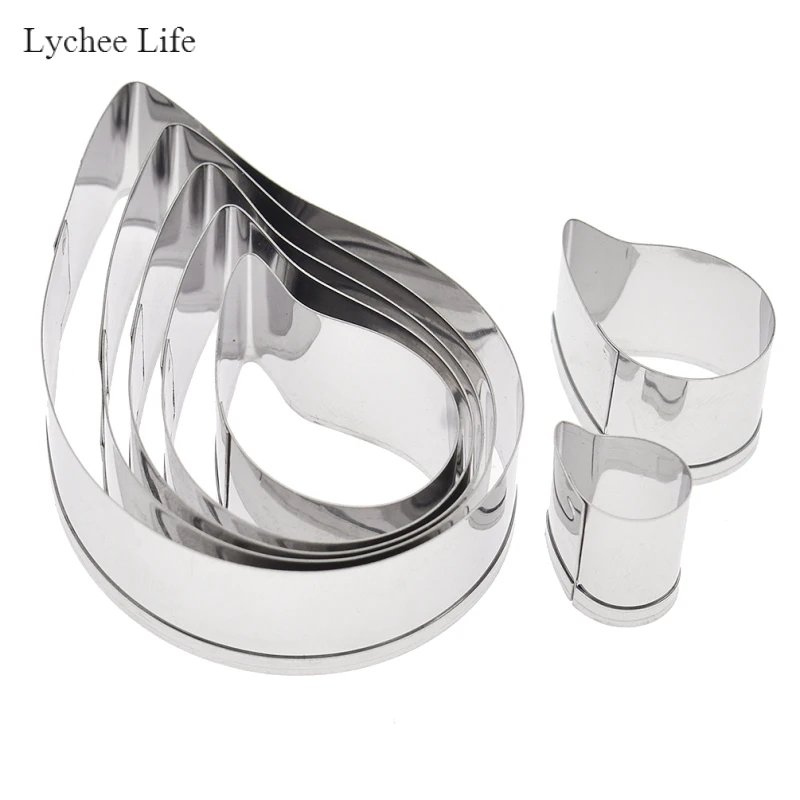 

Lychee Life 7Pcs/set Stainless Steel European Paisley Spiral Flower Petal Soft Polymer Clay Cutter Molds Diy Clay Moulds Tools