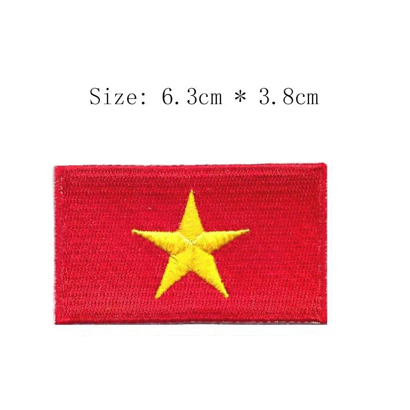 Vietnam South Flag Patch Embroidered Iron On Applique Badge Vietnamese Vietnam South Flag Patch Embroidered Iron On Applique Badge Vietnamese