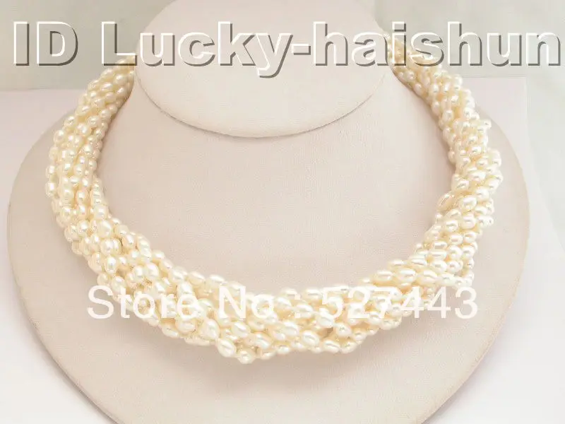 

Wholesale fast Genuine 16" 10row white Freshwater pearl necklace AAA