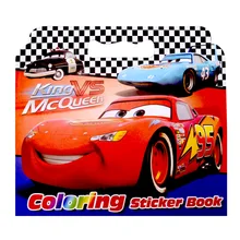 16 Pages Cars Coloring Sticker Book For Children Adult Relieve Stress Kill Time Graffiti Painting Drawing Art Book