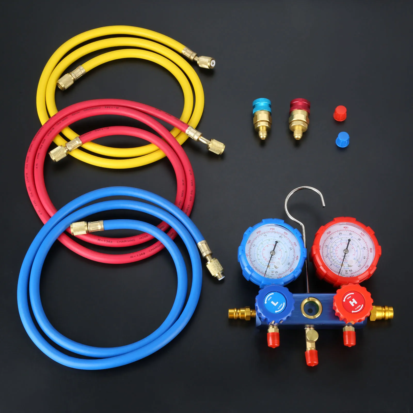 Yetaha Air Conditioning Gauge Set Charging Hose A/C Quick Coupler