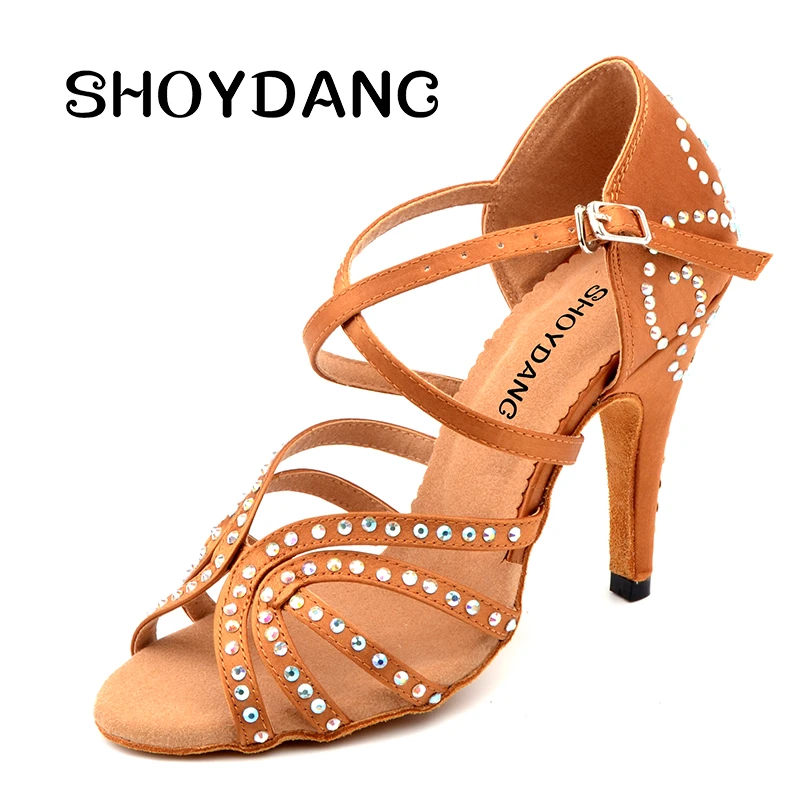 bronze rhinestone shoes