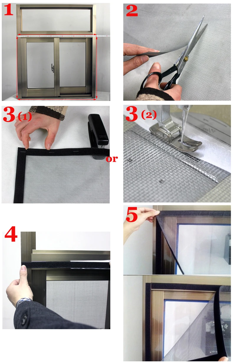 DIY оконный экран летний Противомоскитный оконный экран противомоскитная сетка для окна стекловолокно марлевый экран s invisible25