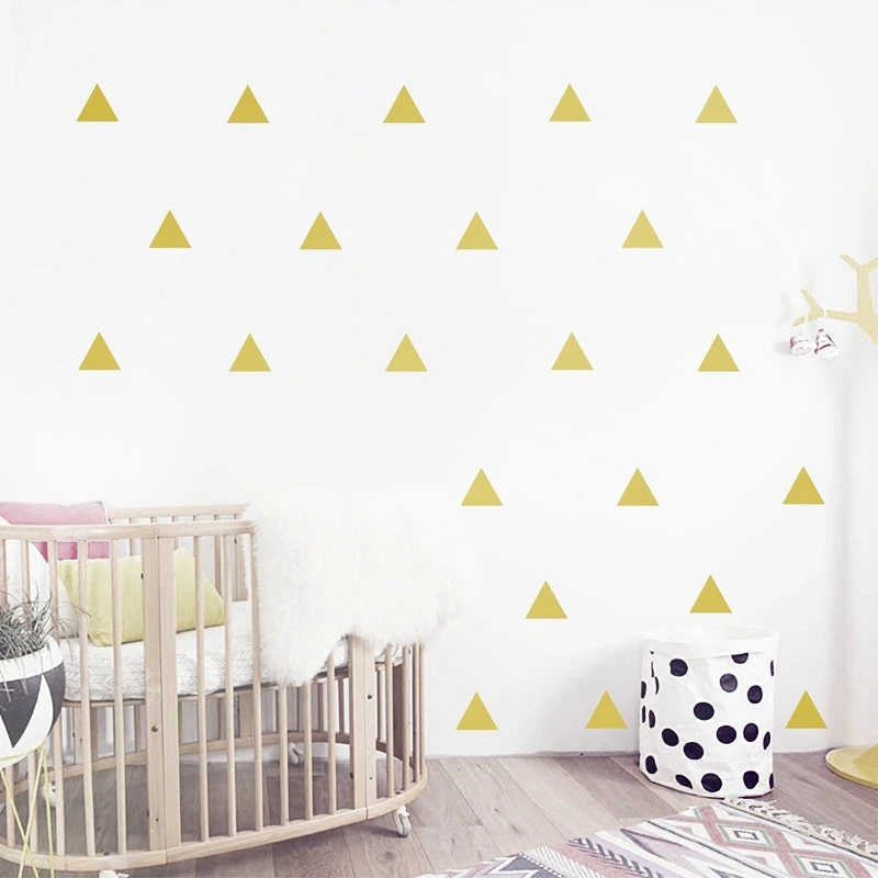 Gold triangle Wall Sticker Removable font b home b font decoration art Wall Decals Free Shipping