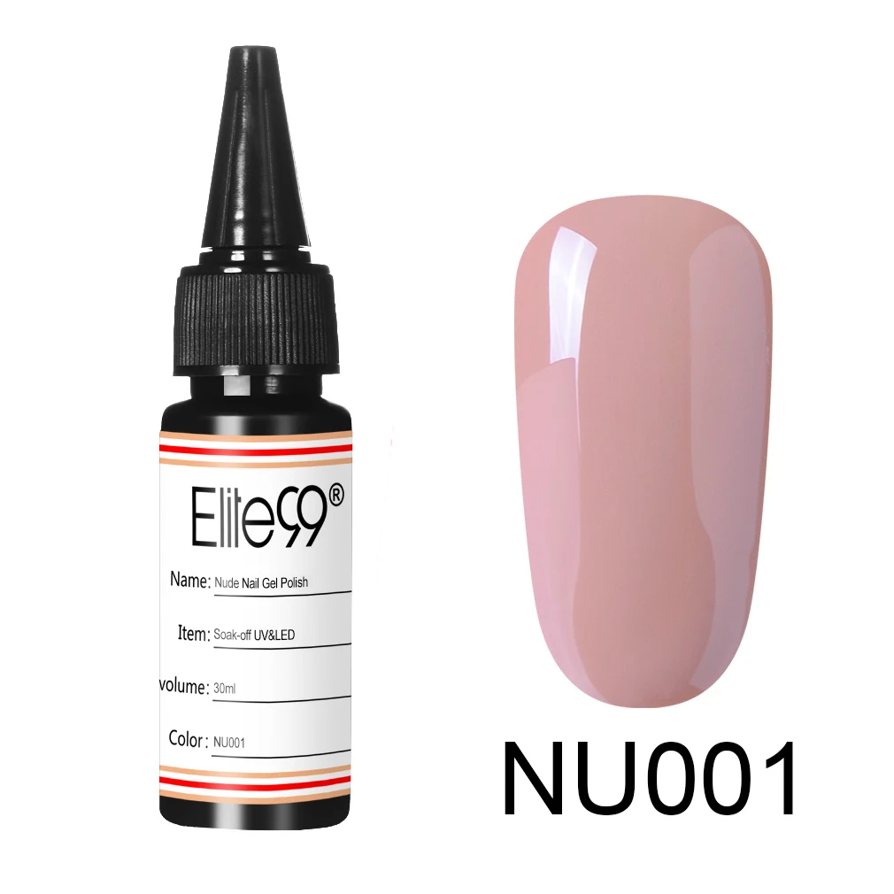 NU001 Elite99 30 мл Серый Цвет УФ-гель для ногтей замочить от Гель-лак для ногтей лак Лаки полу Перманентный лак для ногтей гель для дизайн ногтей - Цвет: NU001