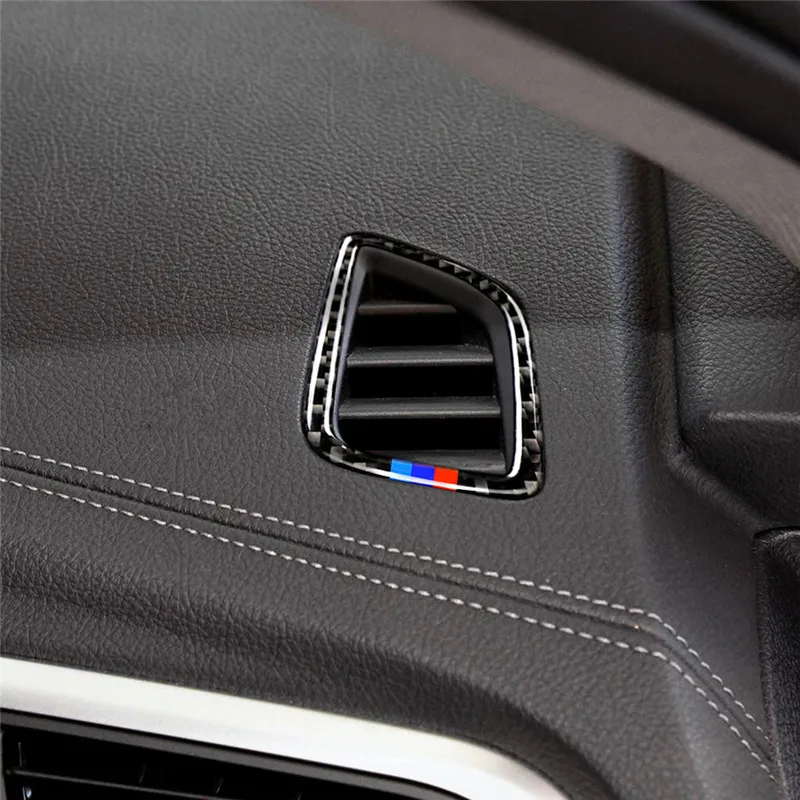 For bmw F20 F21 118i 1 series Carbon Fiber Interior air conditioning vent Outlet Trim Cover Car Styling 3D Stickers  Accessorie (12)