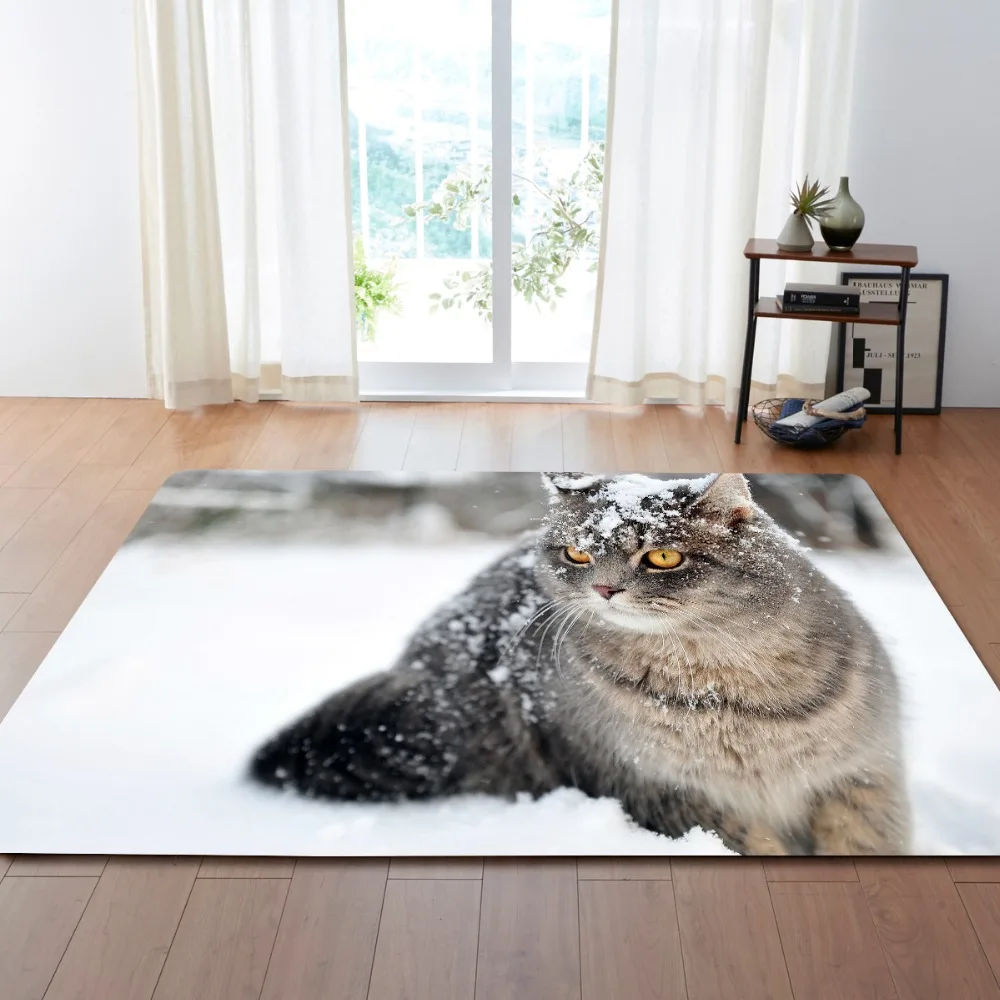 Home Textile 3D Cute Pet Cat Mats Bedroom Living Room Carpets Tea Table Area Rug Children Room Decoration Flannel Rugs Carpets