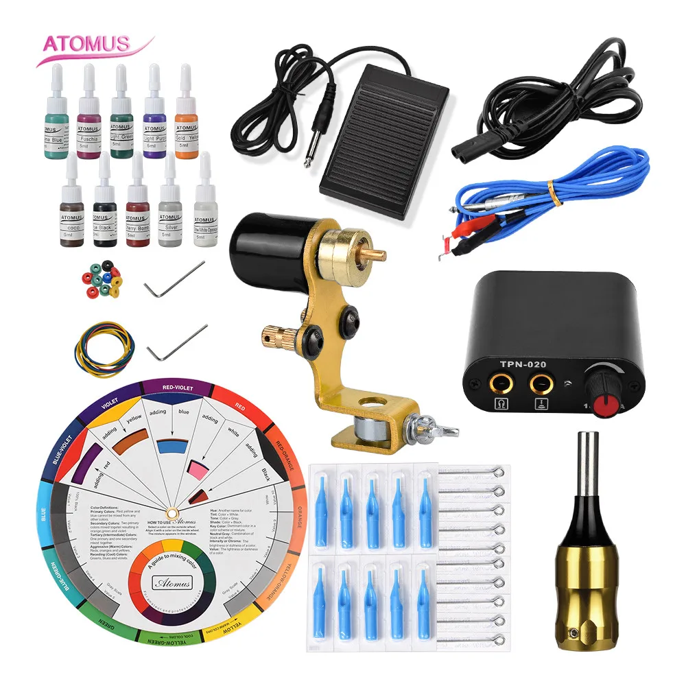

Rotary Tattoo Machine Iniciante Tools Ensemble A Tatouer Kits Professionnelle For Beginners Tatuajes Equipamento Tatoo Set Kit