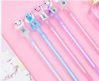 

pretty kids oil into tube gel pen cartoon stationery prize kawaii student pen office write sign pen black neutral pen 36pc/lot