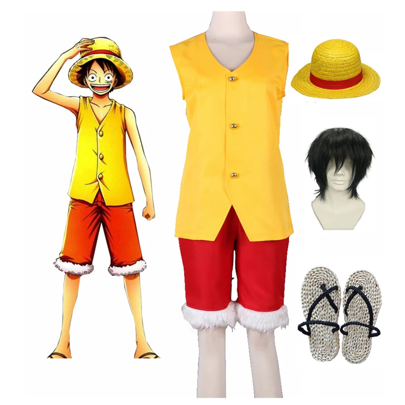 Anime One Piece Monkey D Luffy Yellow Cosplay Costume Anime Costumes Aliexpress
