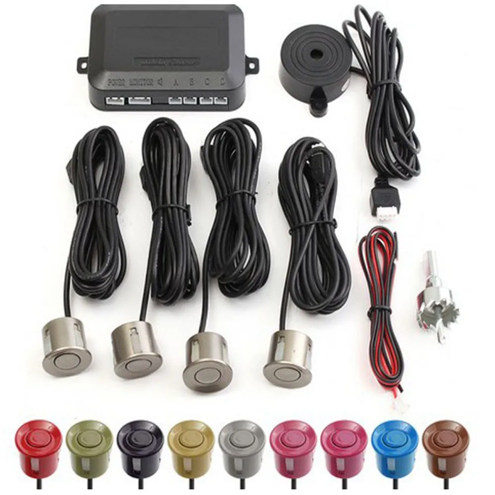 

New Sensors Buzzer Car Parking Sensor Kit Reverse Backup Radar Sound Alert Indicator Probe System