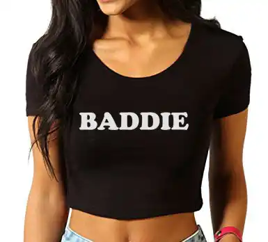 Baddie Womens Crop Top Tumblr T Shirt Aesthetic Tees Cropped Women