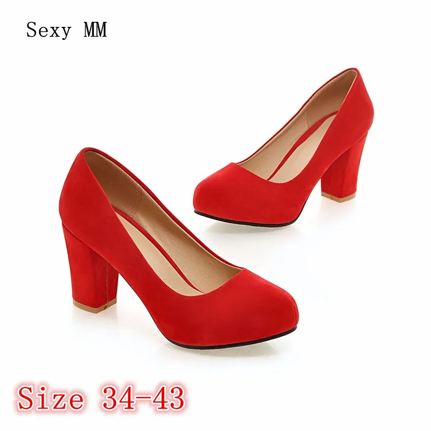

Women High Heel Shoes Platform Pumps Woman Thick High Heels Party Wedding Shoes Ladies Kitten Heels Plus Size 33 - 40 41 42 43