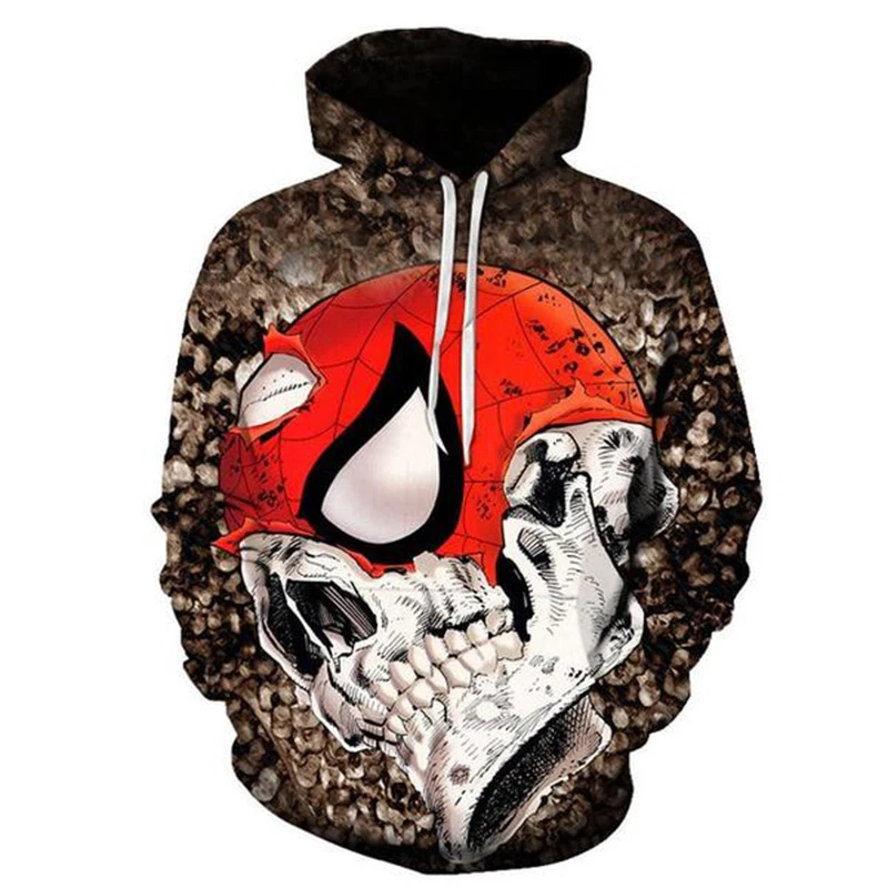 

Cloudstyle 2019 HOT Spider Man Hoodies 3D Skull Hoodies Print Superhero Hoody Fashion Hot Tops Cosplay Casual Regular