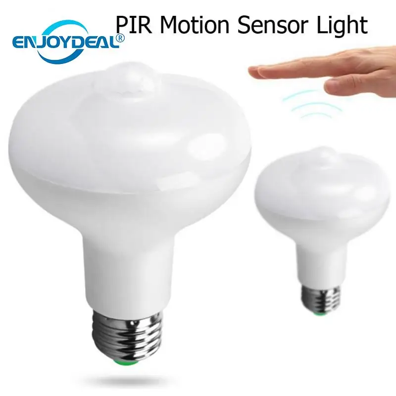

2018 New Bulb E27 PIR Motion Sensor 9W R80 LED Light Induction Globe Lamp Floodlight Bulb With 2 Switch Type HOT