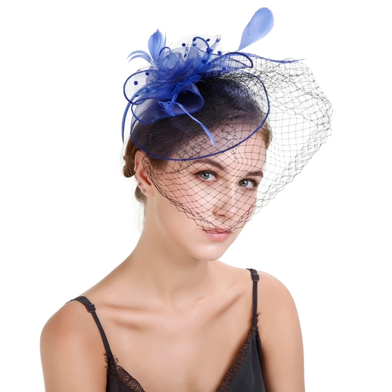 Свадебная повязка с цветами вуаль украшение перо сетка шляпа Свадебная вечеринка аксессуары для волос gai